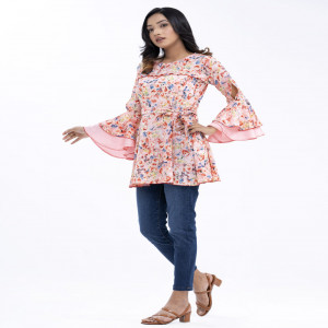 Pink Tie-waist Top