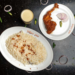 plain-polao-with-chicken-roast-borhani