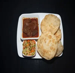 Luchi with Beef Masala