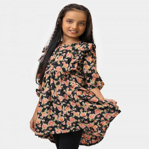 Black Georgette A-line Tunic