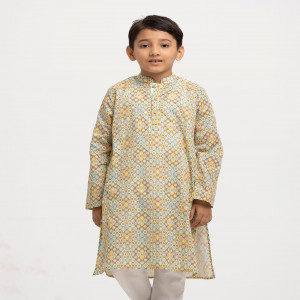 Blue Cotton Panjabi
