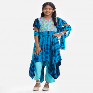 Blue Viscose Kids Salwar Kameez