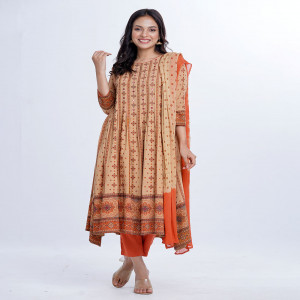 Brown Viscose Salwar Kameez