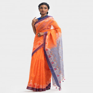 Blue Half-silk Saree