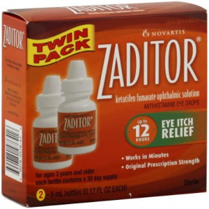 NOVARTIS PHARMACEUTICAL Zaditor Eye Itch Relief, 5ml(0.17OZ each), 2 Count
