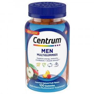 Centrum MultiGummies Gummy Multivitamin for Men, Multivitamin/Multimineral Supplement with Selenium, Antioxidants and Vitamin D3, Assorted Fruit Flavor - 100 Count