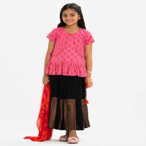 Pink Viscose Ghagra Choli