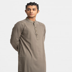 Green Cotton Semi Fit Panjabi