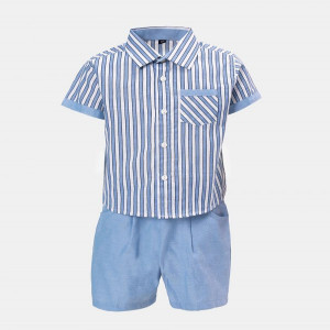 Stripe Cotton Shirt Pant Set
