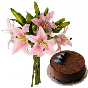 lals-chocolate-mousse-cake-with-lilies