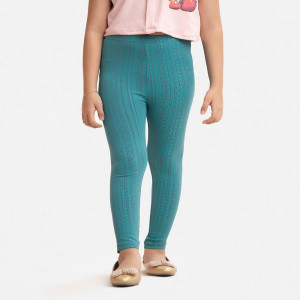 Teal Cotton Knit Leggings