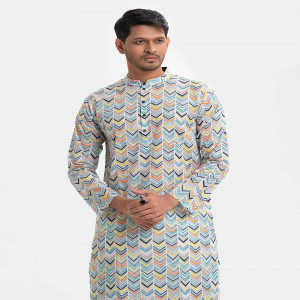 Printed Cotton Fitted Panjabi