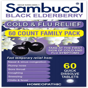 Sambucol Cold & flu relief tablets, 60 Count