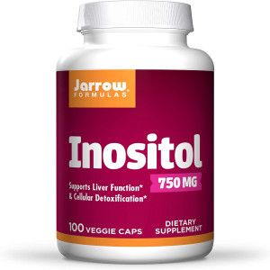 Jarrow Formulas Inositol 750 mg - 100 Veggie Caps - Liver Support - Useful for Nerve Functioning & Fat Metabolism - 100 Servings
