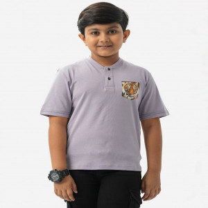 Lavender Cotton Henley T-shirt