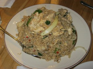 Chicken vasil leaf fried rice