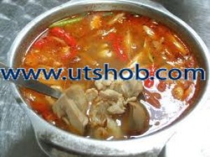 Thai Soup With Chicken Prawn & Mushroom