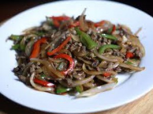 Beef with Green chilli