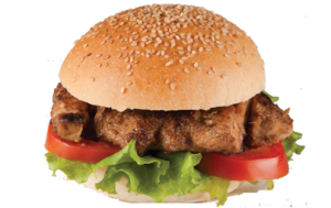 Grilled fish steak burger