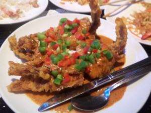Crab with curry sauce