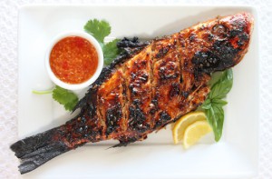 Grilled whole Red Snapper
