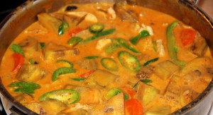 Sliced Fish with Red Curry Sauce