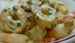 king prawn with garlic sauce
