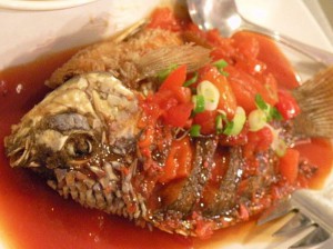 Fried Pomfret With Bar-B-Q Sauce