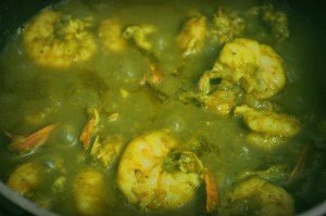 Prawn Green Curry (Spicy)