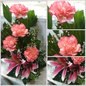 Pink Carnation and Lily Flower Bouquet