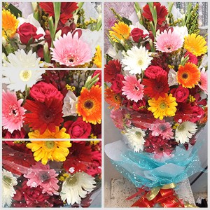 Mixed Gerbera Flower Bouquet