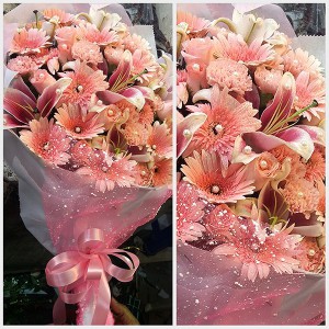 Pink Gerbera Flower Bouquet