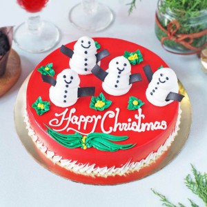 Merry Xmas Snowmen Cake