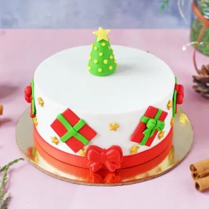 Xmas Tree Fondant Cake
