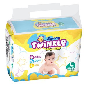 Savlon Twinkle Baby Diaper L (7-18kg) 26 Pieces