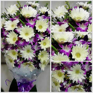 Orchid Gerbera Mixed Flower Bouquet