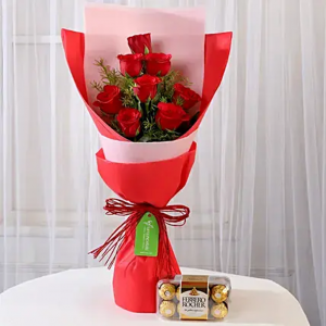 Red Roses with Ferrero Rocher Combo