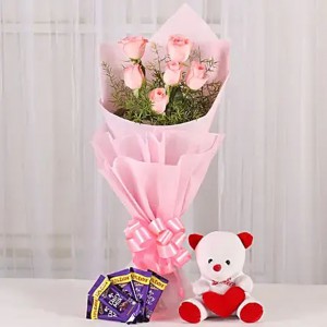 Flowers & Soft Toy Combo