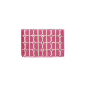 Pink Embroidered Mixed Silk Bag