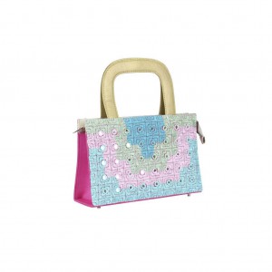 Pink Erri Embroidered Mixed Silk Chosha Bag