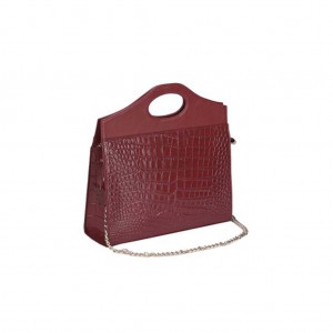Red Embossed Leather Bag