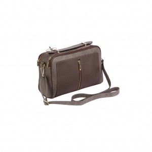 Deep Brown Embossed Leather Bag