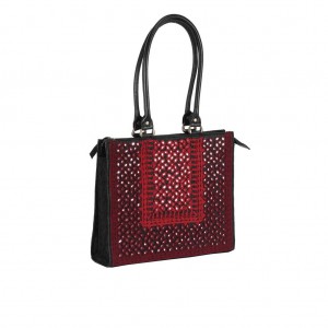 Black Embroidered Fabric Bag