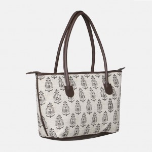 Ivory Printed Jute Bag