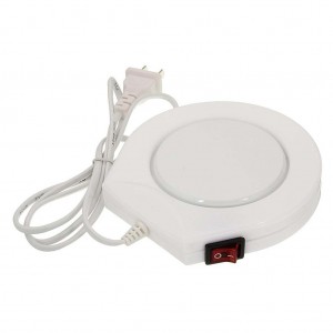 220v White Electric Powered Cup Warmer Heater Pad Coffee Tea Milk Mug US Plug