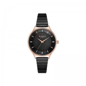 CURREN Matt Black Rose Gold Rim Women’s Watch