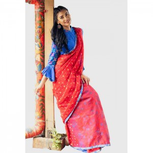 Half Silk Printed Saree