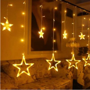 Golden Big Star Curtain Light