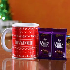Xmas Special Personalised Red Mug Dairy Milk