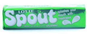LOTTE SPOUT GUM SPEARMINT 23.80GM 2 PACKETS